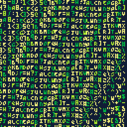 Genuary 2024 Day 9 - ASCII